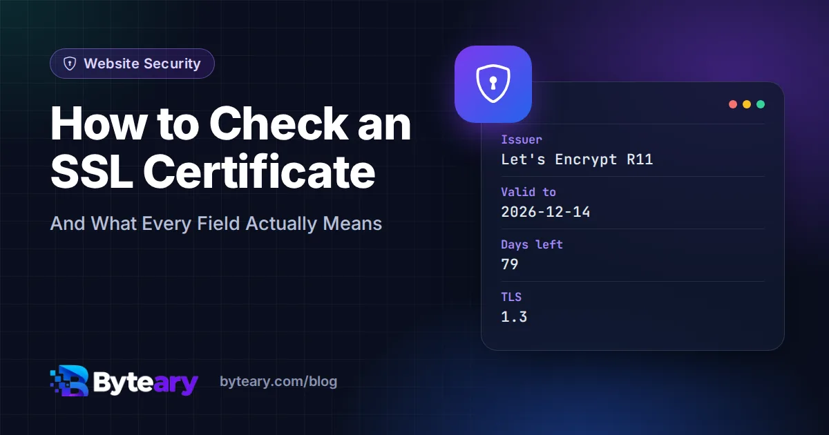 How to Check an SSL Certificate (and What Every Field Actually Means)