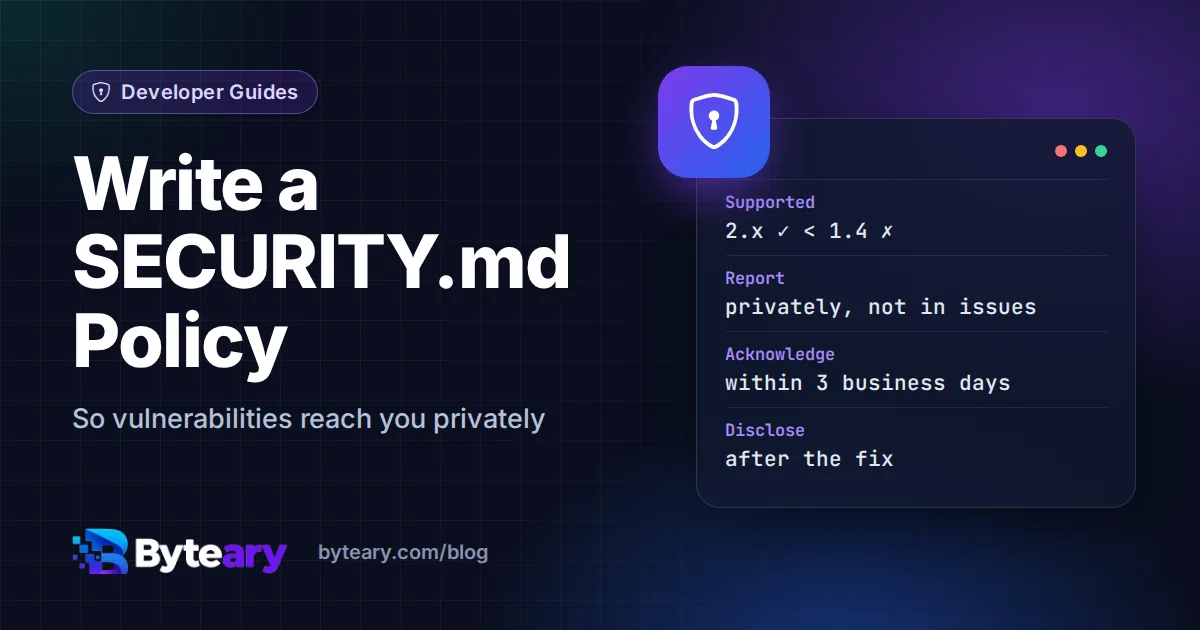 How to Write a SECURITY.md Security Policy for Your Project