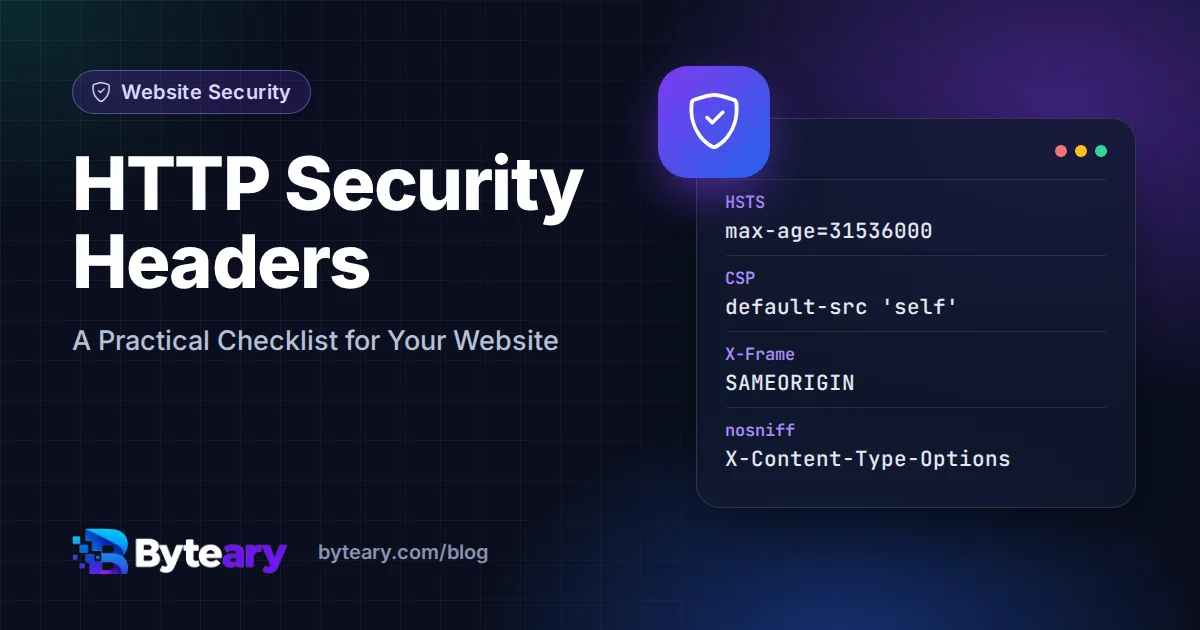 HTTP Security Headers: A Practical Checklist for Your Website