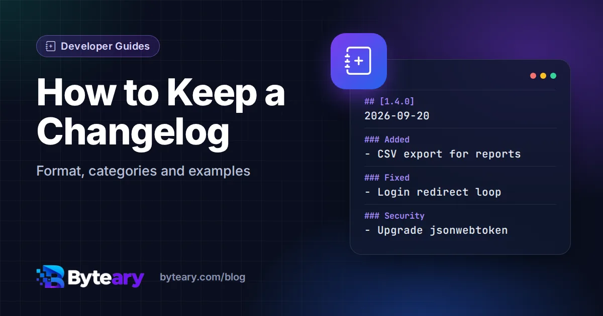 How to Keep a Changelog: Format, Categories and Examples